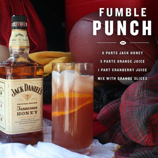 Fumble Punch Jack Daniel's Tennesse Honey Whiskey Cocktail Recipe