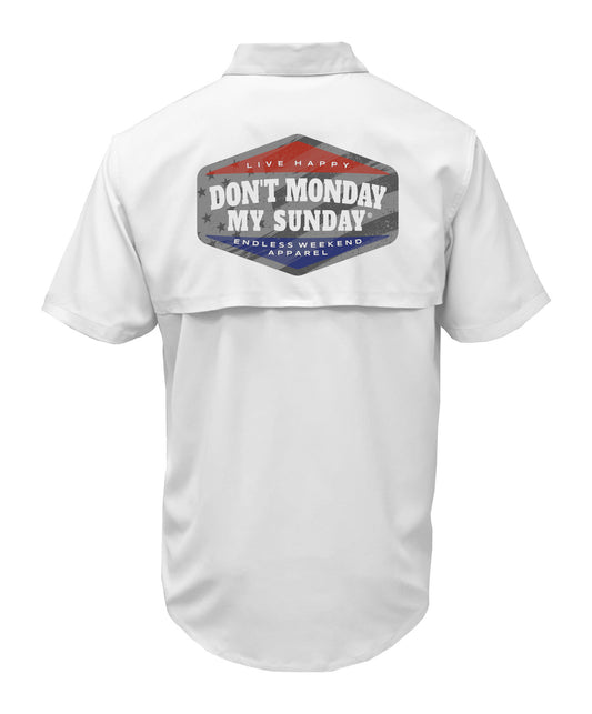 Iconic Flag Themed Short Sleeve Button-Up