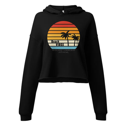 Beach Vibes Crop Hoodie - casual hoodie for beach and weekend lifestyle
