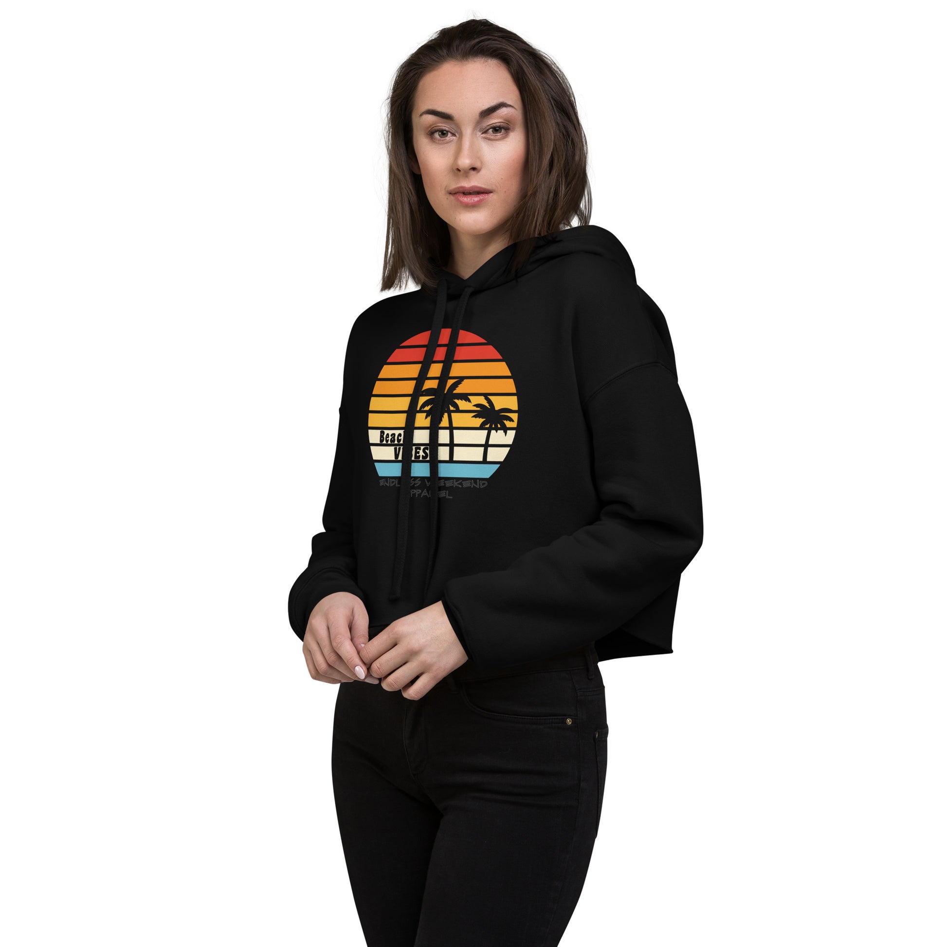 Beach Vibes Crop Hoodie - Endless Weekend Apparel variant 17