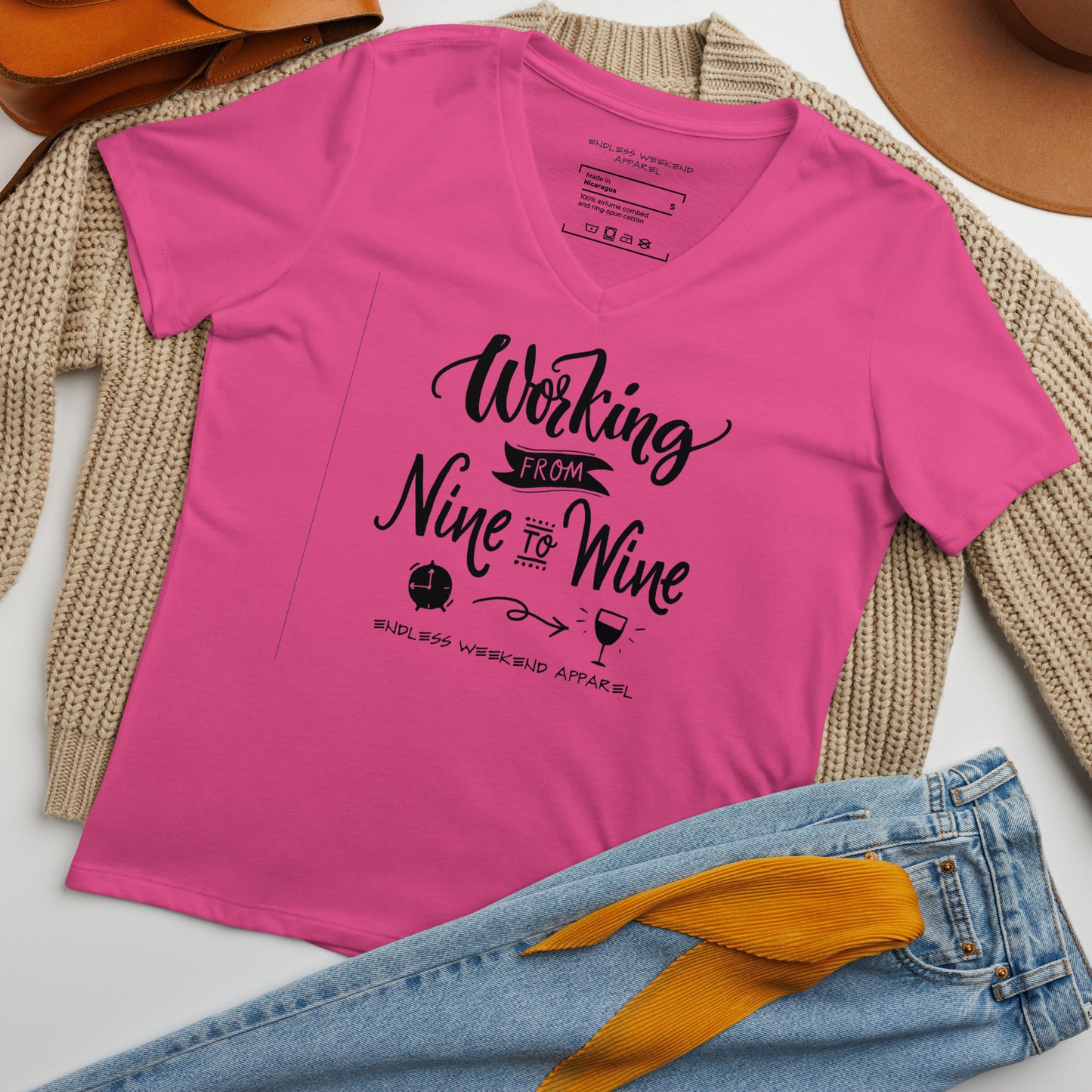 Working Til Wine V-Neck - Endless Weekend Apparel variant 27