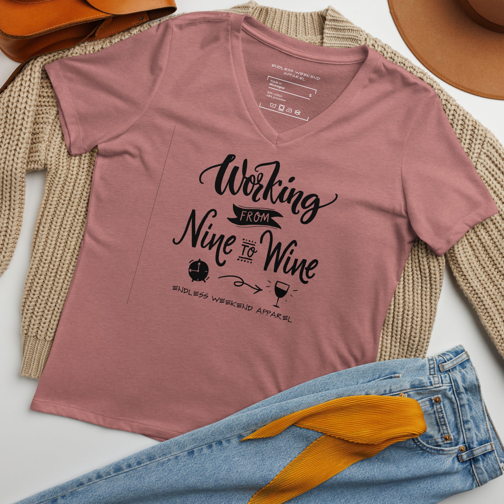Working Til Wine V-Neck - Endless Weekend Apparel variant 28