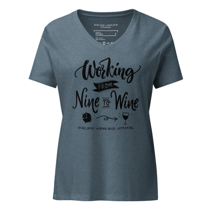 Working Til Wine V-Neck - casual tee for beach and weekend lifestyle