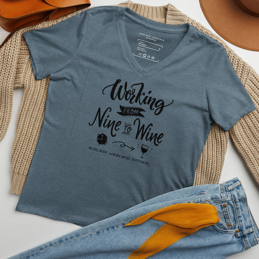 Working Til Wine V-Neck by Endless Weekend Apparel - Don't Monday My Sunday lifestyle tee