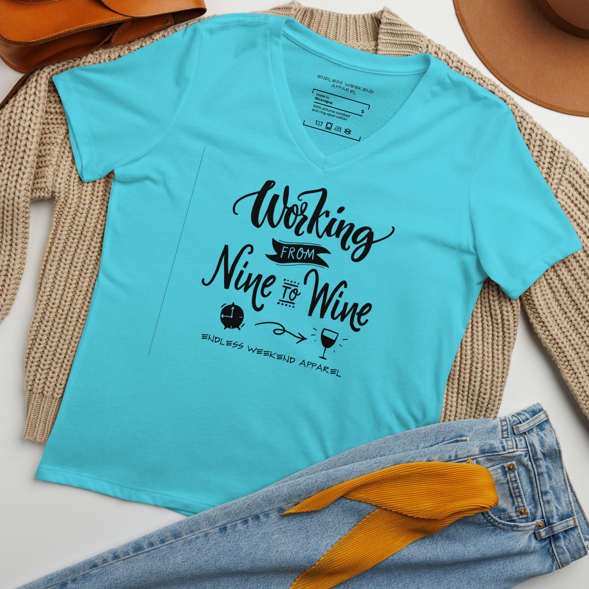 Working Til Wine V-Neck - Endless Weekend Apparel variant 29